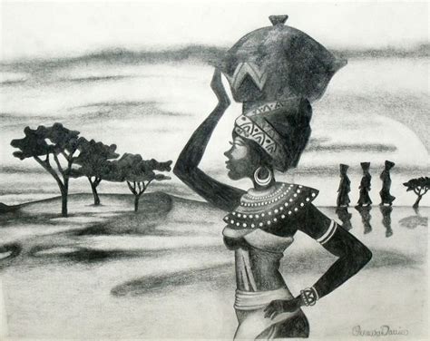 African Lady Pencil Drawing African Drawings Africa