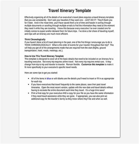business trip itinerary template awesome business travel itinerary