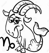 Capricorn Coloring Astrology Zodiac Horoscope Cartoon Illustrations Goat Sea Sign Illustration Designlooter Clipart Drawings 1300px 1189 sketch template