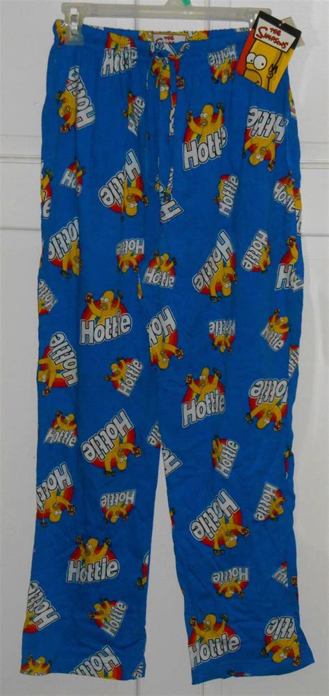 Simpsons Size Medium M Homer Hottie Pajama Pants Pjs Blue