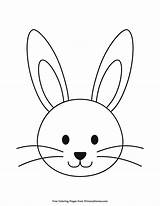 Bunny Coloring Easter Rabbit Face Head Simple Outline Line Pages Clipart Printable Hase Colouring Clip Color Drawing Kids Malvorlage Print sketch template
