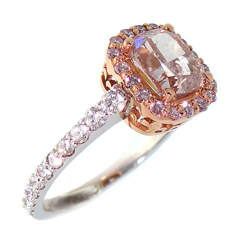 ct pink cushion cut diamond ring anthony alan