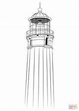 Coloring Lighthouse Pages Drawing sketch template