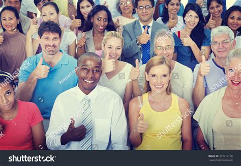 Thumbs Up People Diversity Multiethnic Group Concept Stock