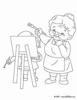 Painting Grandma Coloring Grandmother Pages Hellokids Print Color Getdrawings Drawing sketch template