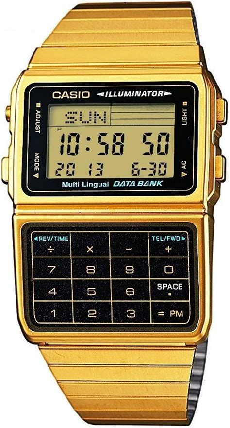 casio databank  telememo   gold dbcg amazoncouk watches