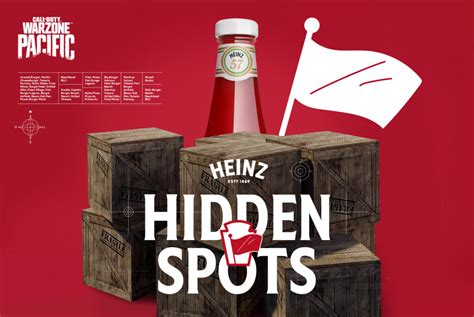 heinz reveals hidden spots  snack breaks  call  duty warzone pacific caldera map