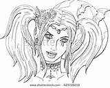 Vampire Coloring Pages Girl Beautiful Female Adults Color Getcolorings Printable Leprechaun Colorin sketch template