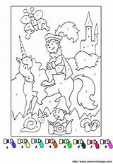 Magique Einhorn Licorne Cheval Chevalier Maternelle Magiques Coloriages Zahlen Malen Prinz Matematica Unicorno Colorat Prince Distractiva Numeri Ausmalbild Planse Principe sketch template