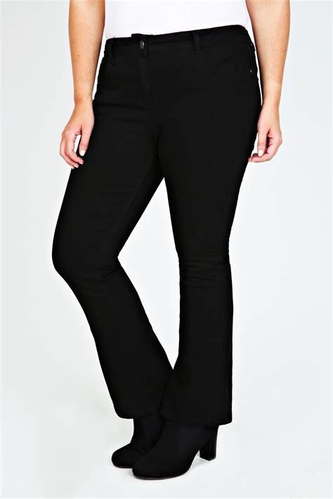 black bootcut 5 pocket jeans plus size 14 16 18 20 22 24 26 28 30 32