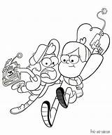 Dipper Mabel Cipher Wendy Pato Coloringtop Cumple Misterios sketch template