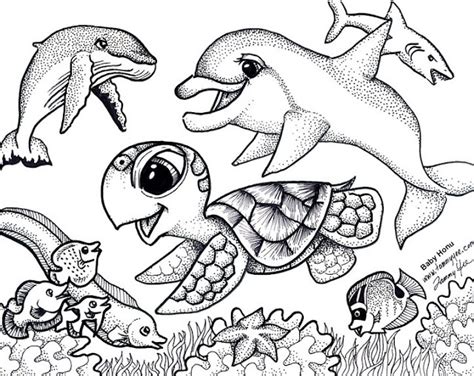 baby sea animals coloring pages  print  kids