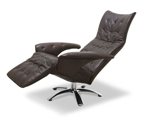 contemporary armchair leather  footstool reclining orea jr
