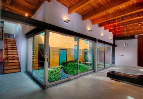 house plans  minimalist courtyard home design