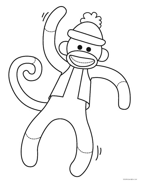 pin   coutz  tick tock monkey coloring pages sock monkey crafts