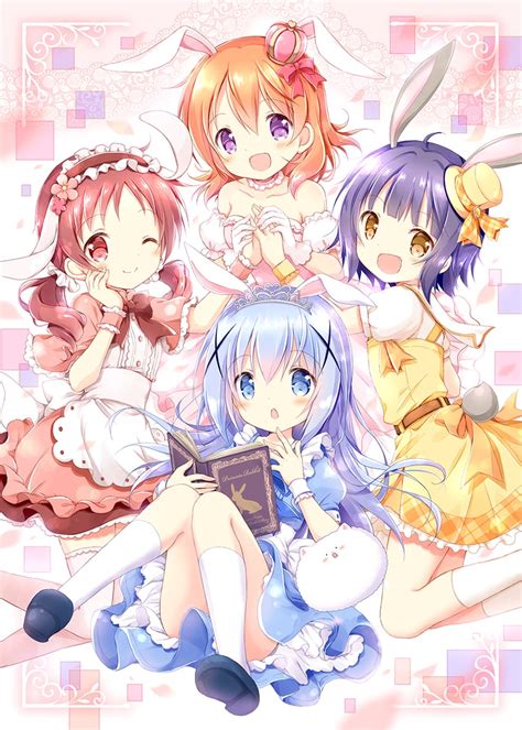 Kafuu Chino Hoto Cocoa Tippy Jouga Maya And Natsu Megumi Gochuumon