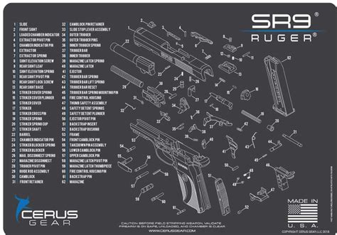 edog ruger sr cerus gear schematic exploded view heavy duty pistol cleaning  padded gun