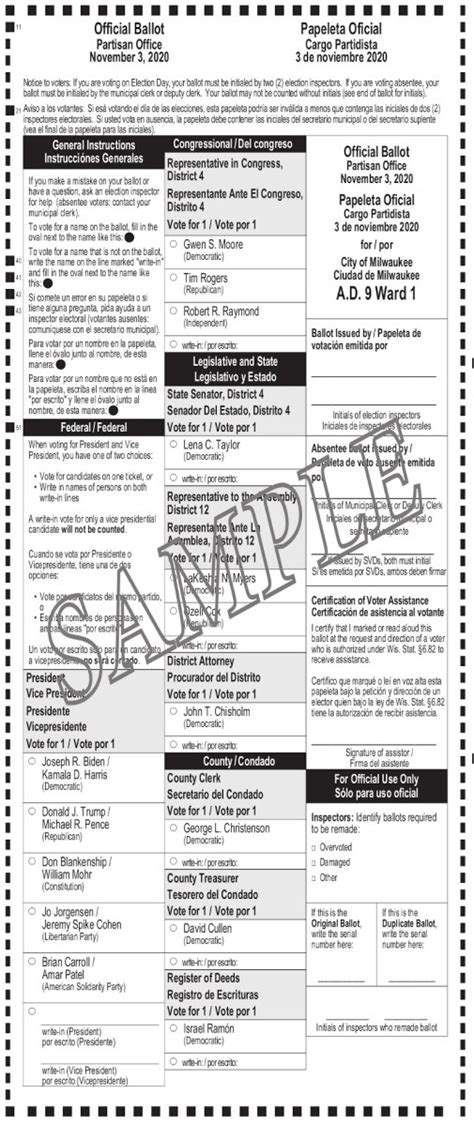 notice  general election  sample ballots november