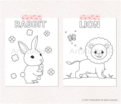 coloring pages  kids animal coloring pages animal etsyde