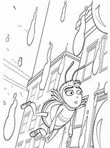 Coloring Pages Barry Bee Movie Rain Flying Through Choose Board sketch template