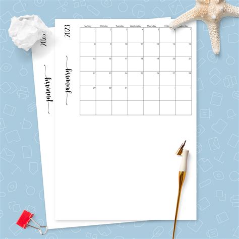 printable simple monthly calendar grid