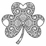 Shamrock Coloring Pages Clover Trinity Holy Celtic Printable St Irish Ireland Template Color Leaf Print Patricks Patrick Drawing Shamrocks Four sketch template