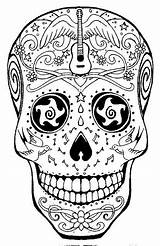 Skull Coloring Hippie Pages Sugar American Dead Music App sketch template