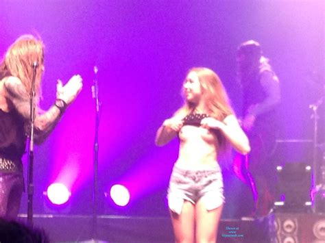 girls on stage with steel panther at funbags