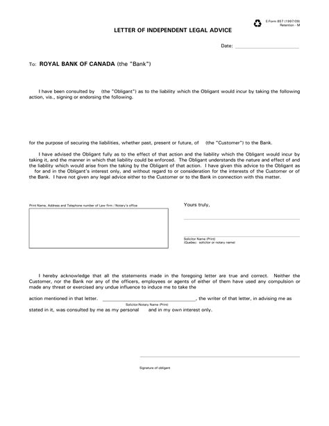 independent legal advice letter templates  allbusinesstemplatescom