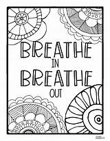 Calming Mindfulness Wellness Mindful Breathing Counselor sketch template