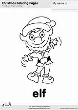 Coloring Elf Pages Simple Super sketch template