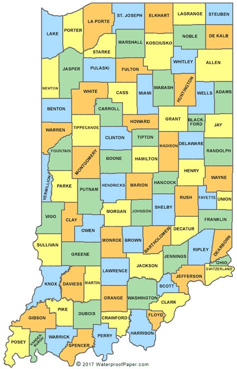 indiana county map  counties map  indiana
