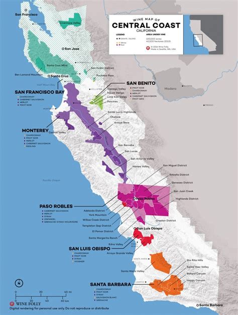 central coast wine  varieties  regions wine maps central