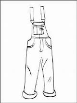 Overalls Coloring Pages Clothing Drawing Color Kids Printable sketch template