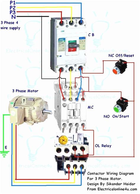 contactor wiring diagram  timer
