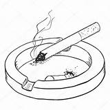 Cigarette Ashtray Smoking Nikiteev sketch template