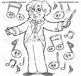 Conductor Maestro Notes Illustration Music Visekart Royalty Clipart Vector 2021 sketch template