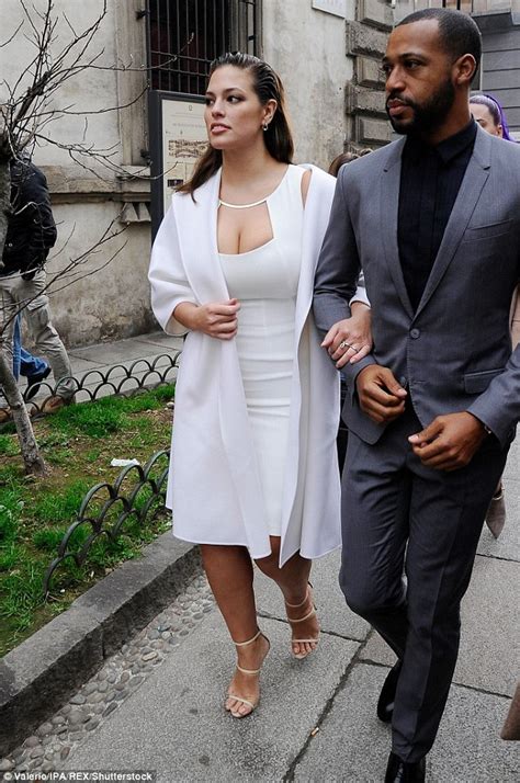 ashley graham and justin ervin attend max mara s mfw show daily mail online