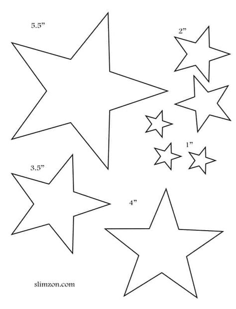 printable  size star templates  shapes star