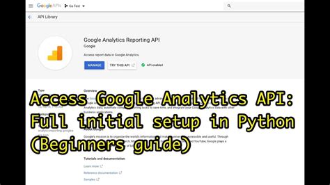 google analytics  python initial access guide  beginners youtube