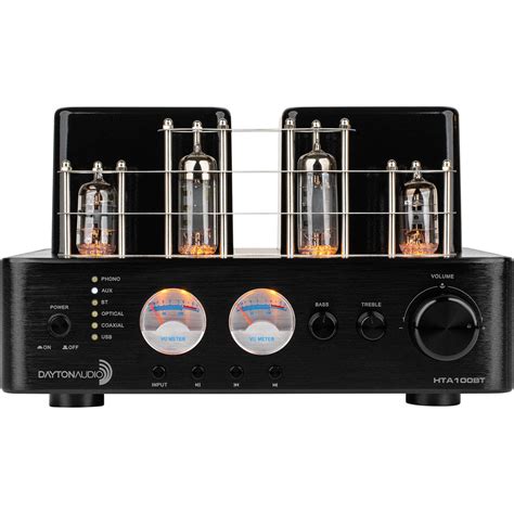 dayton audio htabt hybrid stereo tube amplifier  bluetooth usb aux phono