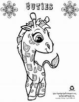Giraffe Cuties Ausmalbilder Giraffes Pandas Littlest Zebra Library Fille Coloringhome sketch template