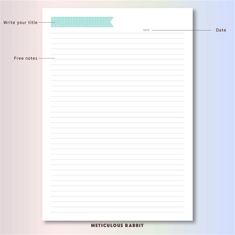 lined notes printable template lined paper simple note template