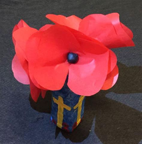 tissue paper poppy bouquet craft