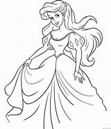 Ariel Coloring Pages Mermaid Little Girls Disney Princess Print Coloringtop sketch template