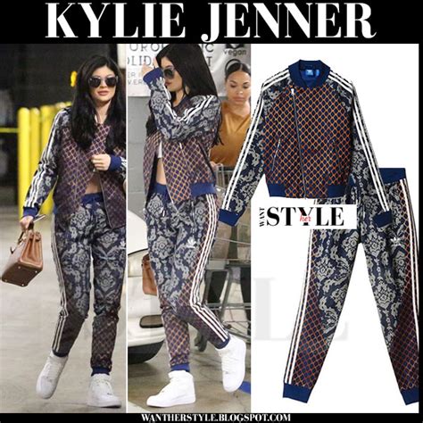kylie jenner  multi print tracksuit  white sneakers  west hollywood  november