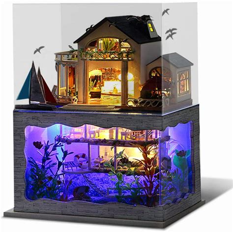 unihobby diy miniature dollhouse kit tiny house impression hawaii  wooden puzzle toy gift