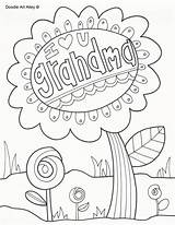 Grandma Coloring Pages Happy Birthday Mothers Grandparents Nana Printable Grandpa Doodle Grandmother Alley Color Sheets Kids Print Colouring Valentines Holiday sketch template