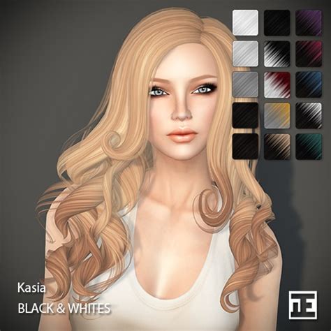 Second Life Marketplace Truth Hair Kasia Mesh Hair Black And Whites