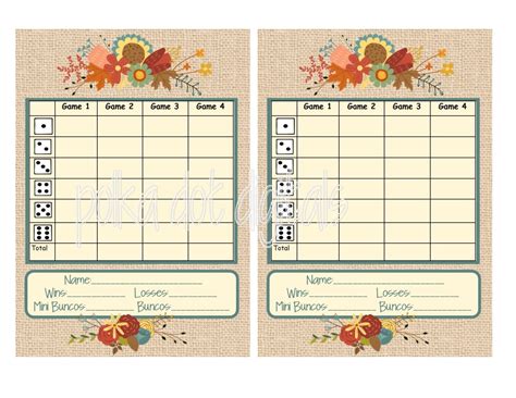 buy     burlap fall bunco score card set sheet bunco party